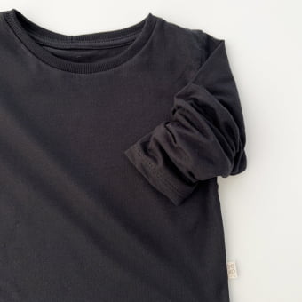 Camiseta Infantil Manga Longa Unissex - Cotton Premium Leve - Preto