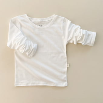 CAMISETA KIDS MANGA LONGA UNISSEX - OFF WHITE