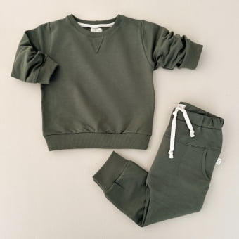 Conjunto Infantil Molecotton Manga Longa - Verde Floresta