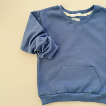 Conjunto Infantil Moletom Peluciado Comfy – Azul Índigo