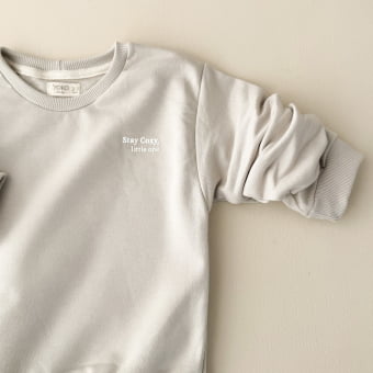 Conjunto Infantil Moletom Peluciado Comfy Stay Cozy – Cinza Orvalho
