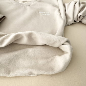 Conjunto Infantil Moletom Peluciado Comfy Stay Cozy – Cinza Orvalho