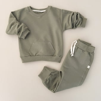 Conjunto Infantil Moletom Peluciado Comfy – Verde Pistache