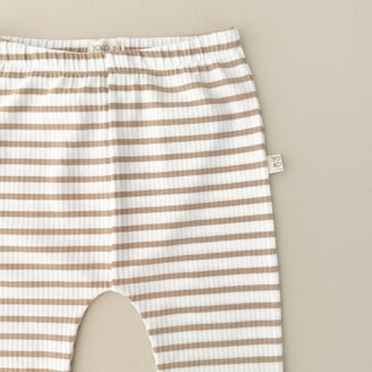 Conjunto Infantil Pijama Manga Longa – Listrado Off White & Latte