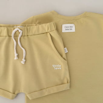 Conjunto Kids Camiseta e Short - Amarelo Brulée