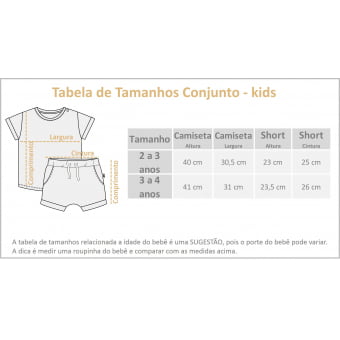 Conjunto Kids Camiseta e Short - Amêndoa