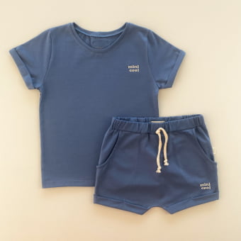 Conjunto Kids Camiseta e Short - Azul Indigo