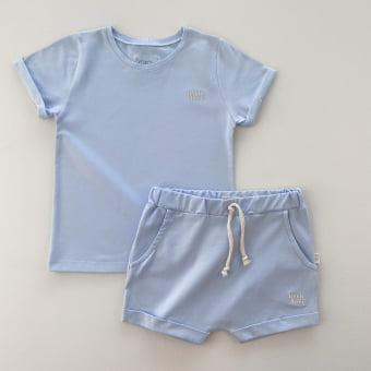 Conjunto Kids Camiseta e Short - Azul Sereno