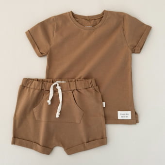 Conjunto Kids Camiseta e Shorts Canguru – Caramelo