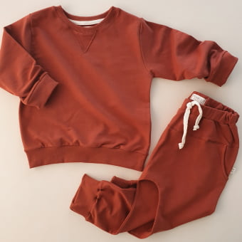 Conjunto Kids Molecotton Manga Longa - Terracota