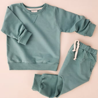 Conjunto Kids Molecotton Manga Longa - Verde Jade