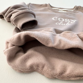 Conjunto KIDS Moletom Peluciado Comfy Cosy Club - Marrom Cappuccino