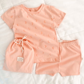 Conjunto Kids Pijama Manga Curta - Pêssego e Lua