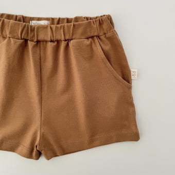 Short Infantil Bolsos Unissex - Cotton Premium Leve - Caramelo