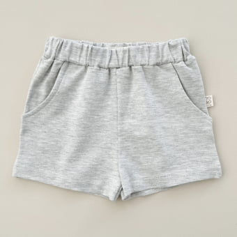 Short Infantil Bolsos Unissex - Cotton Premium Leve - Mescla Claro