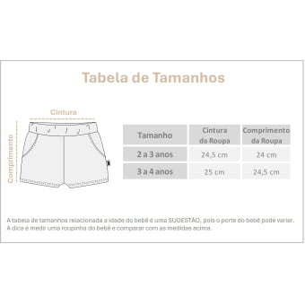 Short Infantil Bolsos Unissex - Cotton Premium Leve - Off White