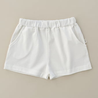 Short Infantil Bolsos Unissex - Cotton Premium Leve - Off White