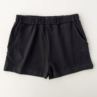 Short Infantil Bolsos Unissex - Cotton Premium Leve - Preto