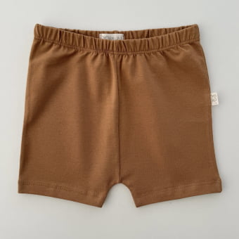 Short Infantil Slim Unissex - Cotton Premium Leve - Caramelo