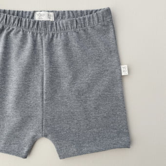Short Infantil Slim Unissex - Cotton Premium Leve - Mescla Escuro