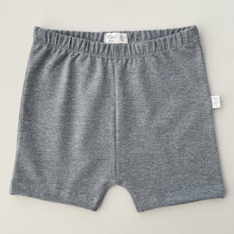 Short Infantil Slim Unissex - Cotton Premium Leve - Mescla Escuro
