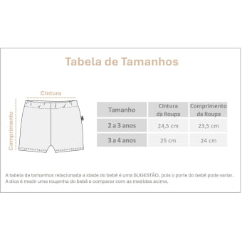 Short Infantil Slim Unissex - Cotton Premium Leve - Off White