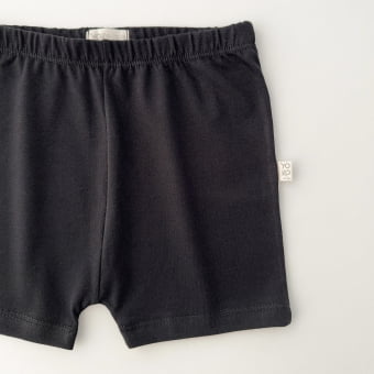 Short Infantil Slim Unissex - Cotton Premium Leve - Preto