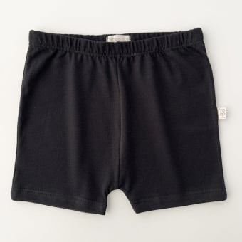 Short Infantil Slim Unissex - Cotton Premium Leve - Preto