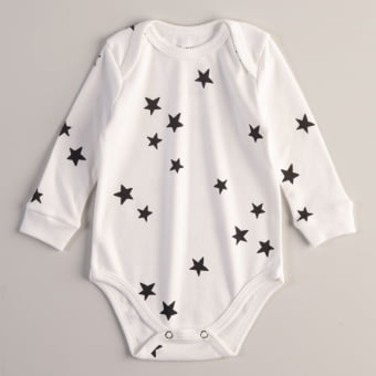 Kit Body Bebe Manga Longa Céu Estrelado - 7 peças