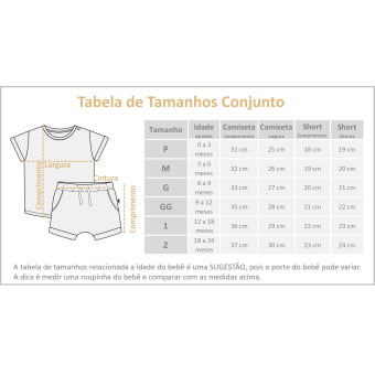 Conjunto Bebe Camiseta e Short - Amarelo Brulée