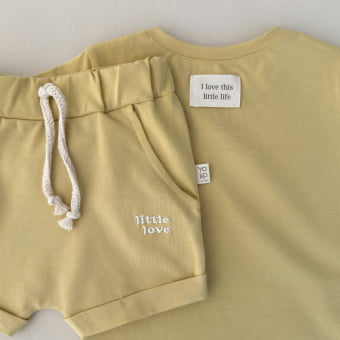 Conjunto Bebe Camiseta e Short - Amarelo Brulée