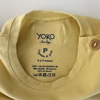 Conjunto Bebe Camiseta e Short - Amarelo Brulée