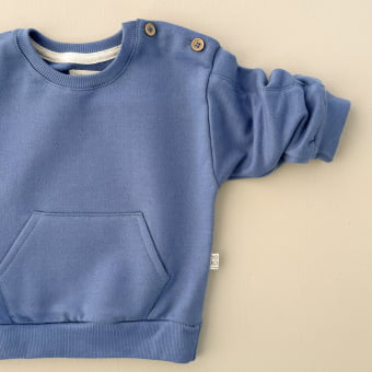 Conjunto Bebê Moletom Peluciado Comfy – Azul Índigo