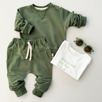 Conjunto Kids Molecotton Manga Longa - Verde Floresta