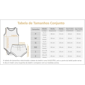 Conjunto Bebe Body Regata Cotton Leve - Off White