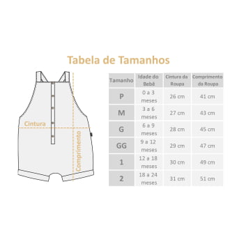 Jardineira Bebe Moletinho Texturizado - Off White