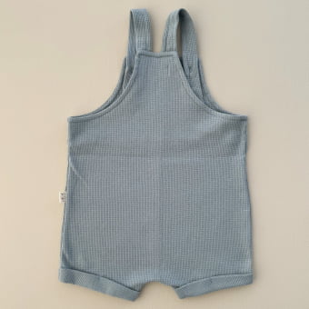 Jardineira Bebe Waffle – Azul Celeste