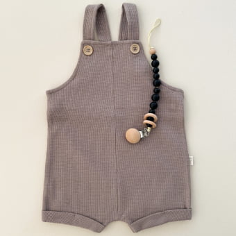 Jardineira Bebe Waffle – Cappuccino