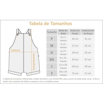 Jardineira Bebe Waffle – Telha