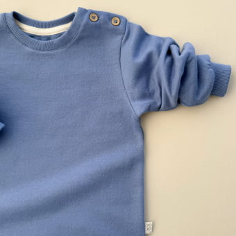 Macacão Bebe Moletom Peluciado Comfy Básico - Azul Indigo