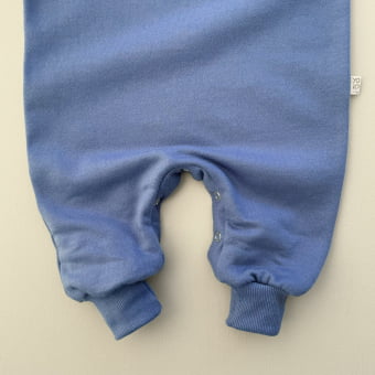Macacão Bebe Moletom Peluciado Comfy Básico - Azul Indigo