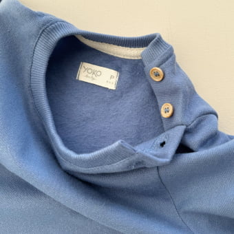 Macacão Bebe Moletom Peluciado Comfy Básico - Azul Indigo