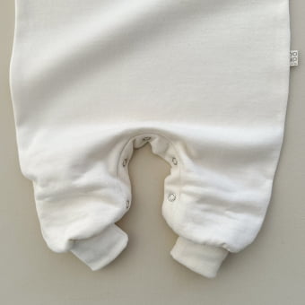 Macacão Bebe Moletom Peluciado Comfy Básico - Natural