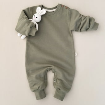 Macacão Bebe Moletom Peluciado Comfy Básico - Verde Pistache
