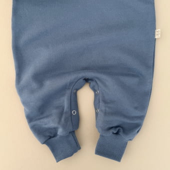 Macacão Bebê Moletom Peluciado Comfy Capuz – Azul Boreal