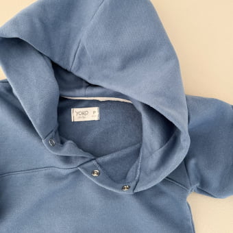 Macacão Bebê Moletom Peluciado Comfy Capuz – Azul Boreal