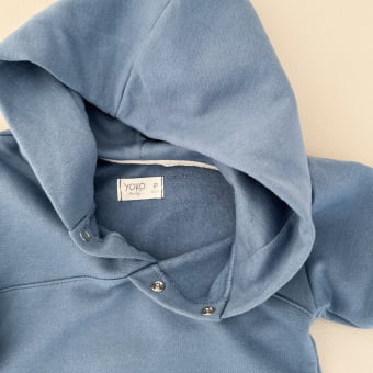 Macacão Bebê Moletom Peluciado Comfy Capuz – Azul Boreal
