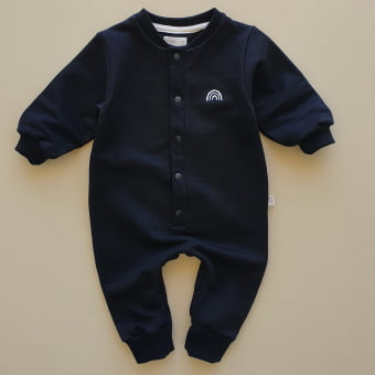 Macacão Bebe Moletom Peluciado Comfy - Preto