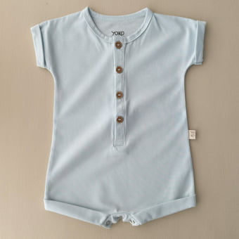 Macaquinho Bebe Manga Curta - Azul Céu