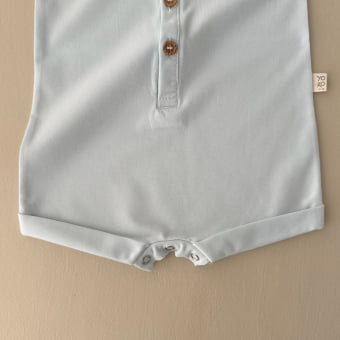 Macaquinho Bebe Manga Curta - Azul Céu